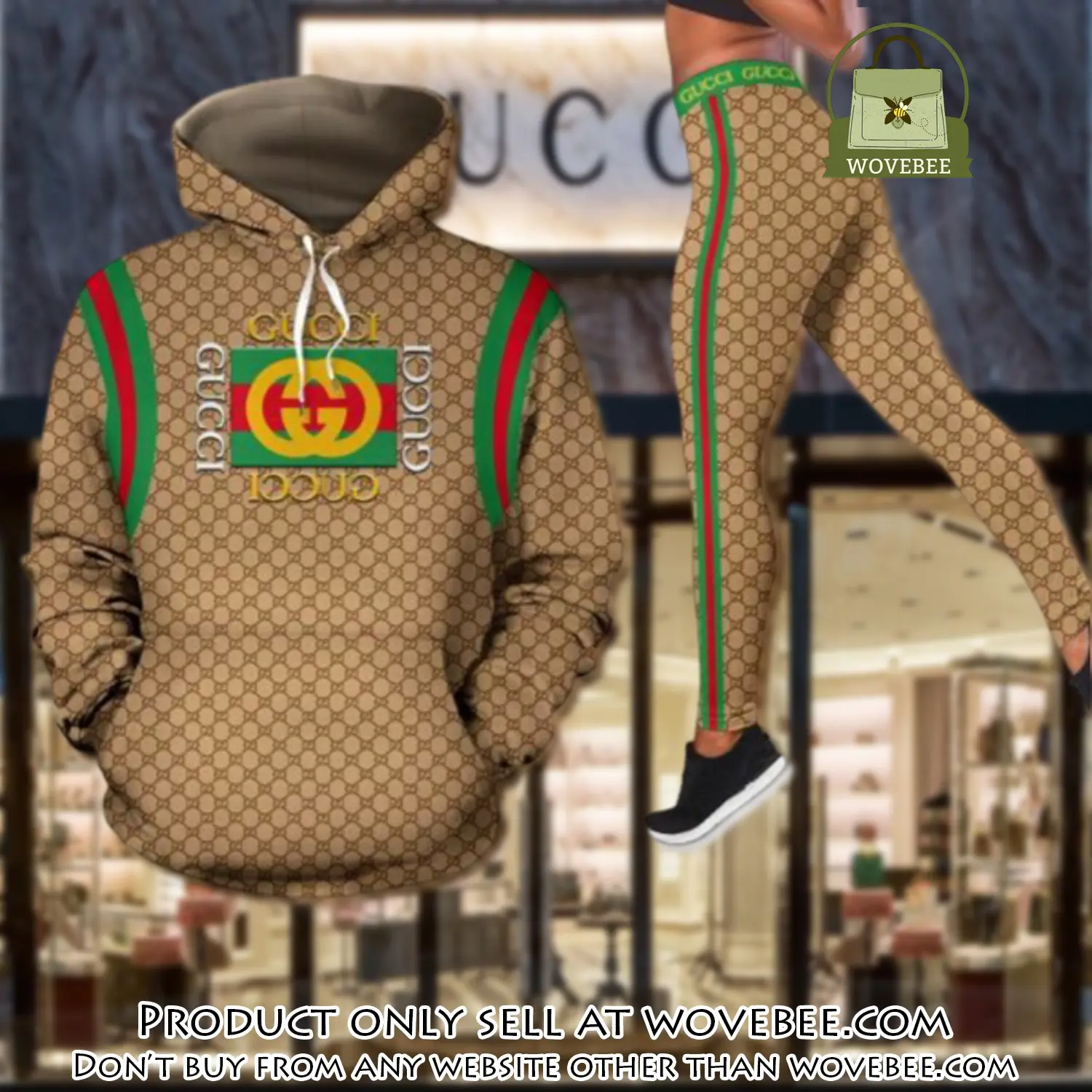 Gucci stripe hoodie legging set luxury for women wvb5816561